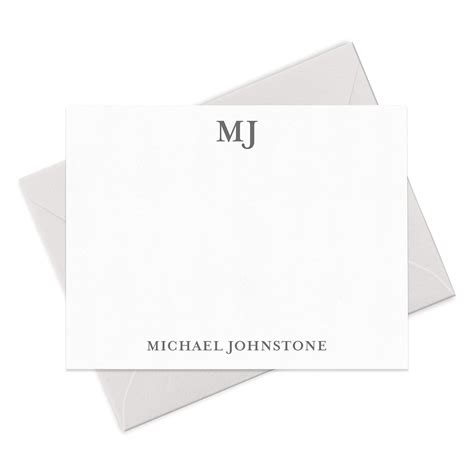 Amazon.com: Personalized Monogram Note Cards with Envelopes for Men ...