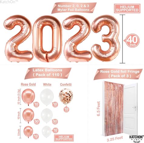 Katchon Rose Gold Congrats Grad Balloons Inch With Rose Gold