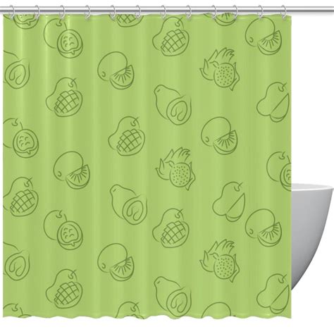 Ownta Green Background Hand Drawn Fruits Pattern 01 Pattern Waterproof