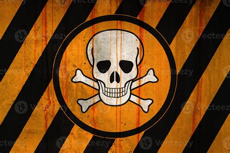 Poison symbol on a striped painted concrete wall 20984616 Stock Photo ...