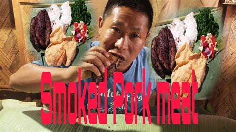 Mukbang Smoked Pork Meat Axone And Boil Vagetables Youtube