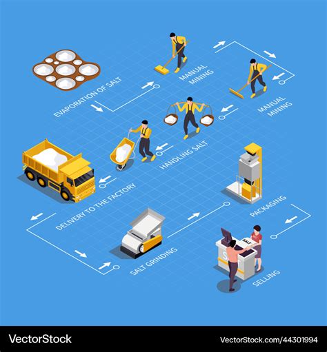 Salt Production Isometric Infographics Royalty Free Vector