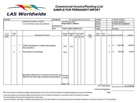 8 Free Sample Shipping Packing List Templates Printable Samples