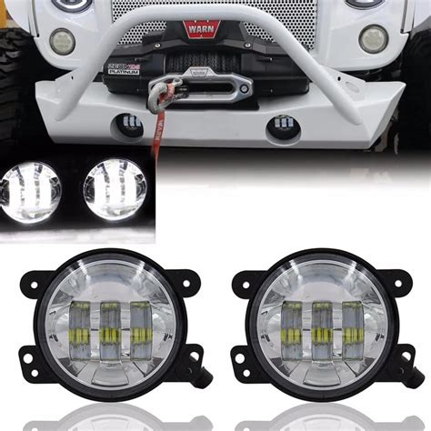 2pcs 4inch 60w Led Fog Lights For Jeep 97 17 Wrangler Jk Jku Tj Lj Freedom Editionrubicon Sport