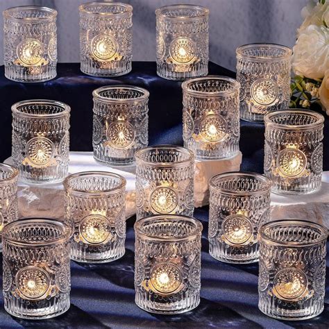 DARJEN Clear Votive Candle Holders Set of 36- Glass Candle Holders Bulk ...