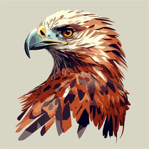 Un Dessin D une Tête D aigle Royal Vecteur Premium