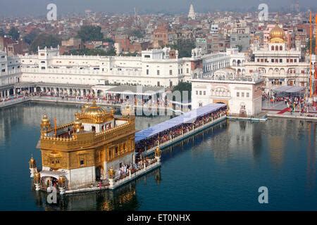 Aerial view of Harmandir Sahib or Darbar Sahib or Golden temple in ...