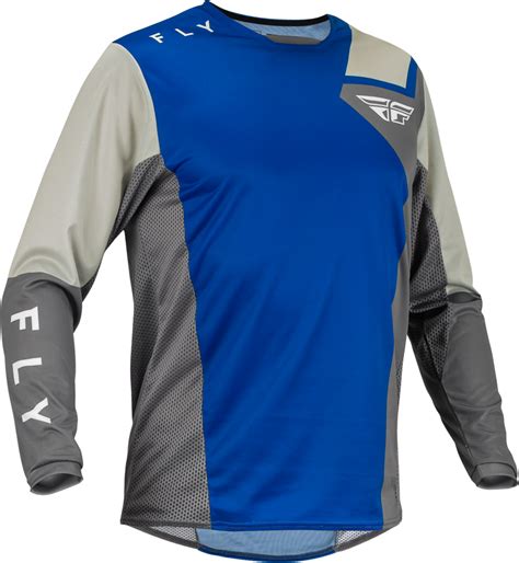 2023 Fly Racing Kinetic Jet Jersey Blue Grey AOMC Mx