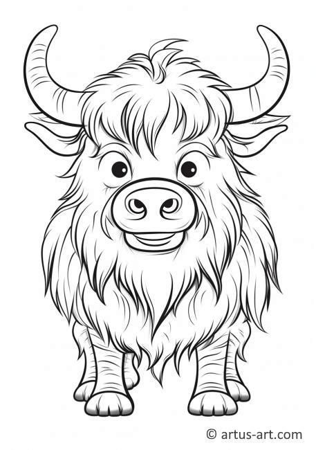 Cute Yak Coloring Page Free Download Artus Art