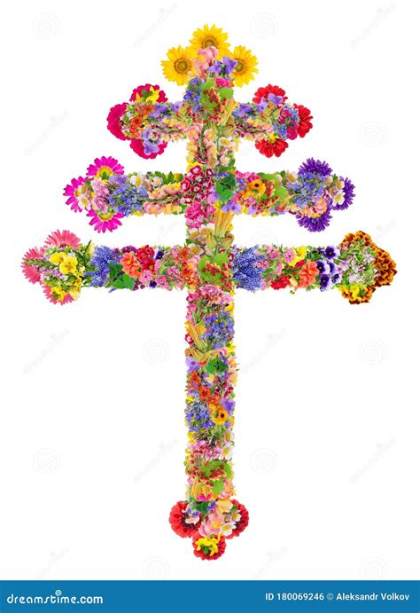 Cross of the Syriac Maronite Church Isolated from Flower Stock Photo ...