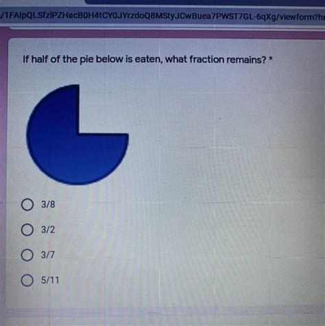 If Half Of The Pie Below Is Eaten What Fraction Remains