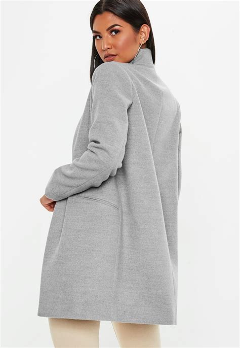 Gray Inverted Collar Formal Coat Missguided Formal Coat Womens