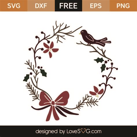 Christmas Branch Wreath Svg Cut File Svg Lovesvg