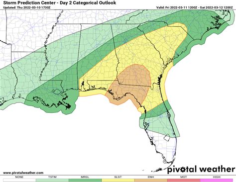 Severe Storms And Tornadoes Possible For The Southeast Friday And Saturday