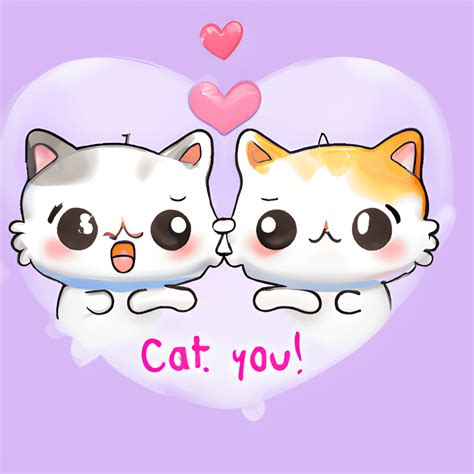 Kawaii Chibi Cat Love Illustration · Creative Fabrica