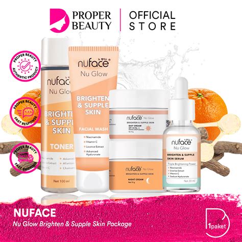 Nuface Nu Glow Brighten Supple Skin 5 IN 1 Package Indonesia 5 Pcs