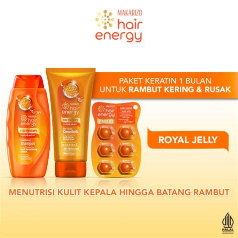 Paket Keratin Makarizo Hair Energy Rawat Rambut Kering Rusak Varian