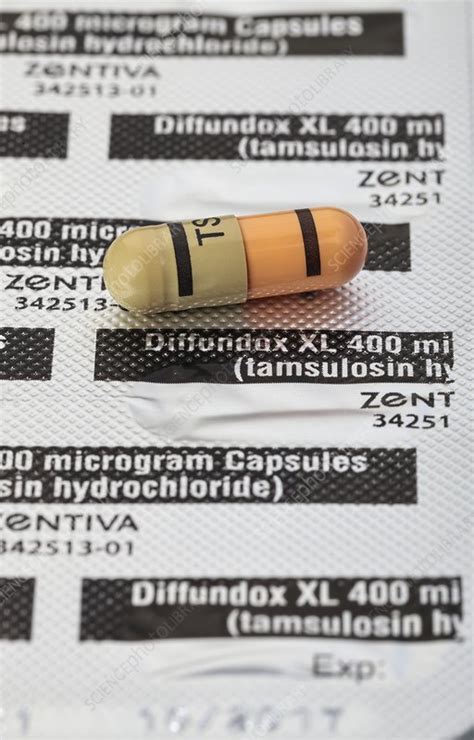 Tamsulosin hydrochloride - Stock Image - C024/6339 - Science Photo Library