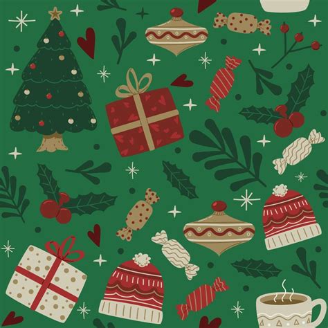 Christmas Seamless Background 13752538 Vector Art At Vecteezy