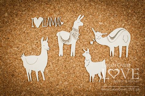 Laserowe Love Chipboard Llamas Love Llama