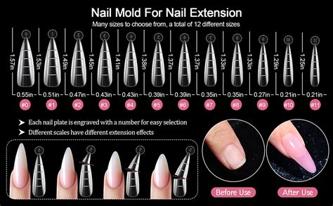 Kalolary Dual Nail Forms Set Pc Stiletto Falsche N Gel Tipps Mit