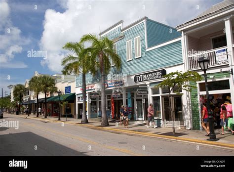 Shops And Stores On Duval Street Old Town Key West Florida Usa Stock