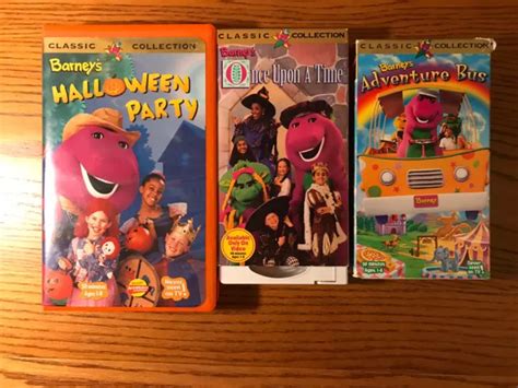 BARNEY FRIENDS VHS Tapes Lot Of 4 Halloween Adventure Bus Rhyme