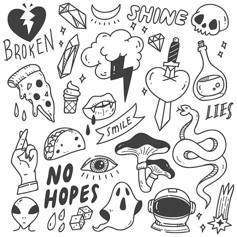 Premium Vector Set Of Cute Graffiti Doodle