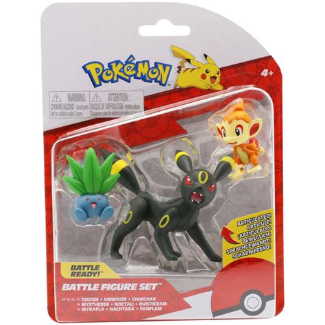 Pokemon Battle Figure Set UMBREON ODDISH And CHIMCHAR 3 Pack