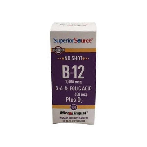 Superior Source Vitamin B12 B6 Folic Acid 100 Ct Instacart