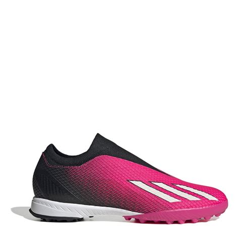 Adidas X 3 Laceless Astro Turf Football Boots Pink Black