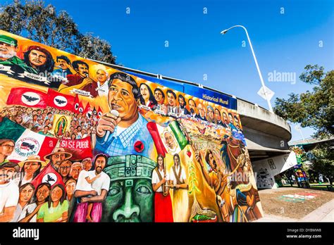 Historical Mural at Chicano Park. Barrio Logan, San Diego, California ...