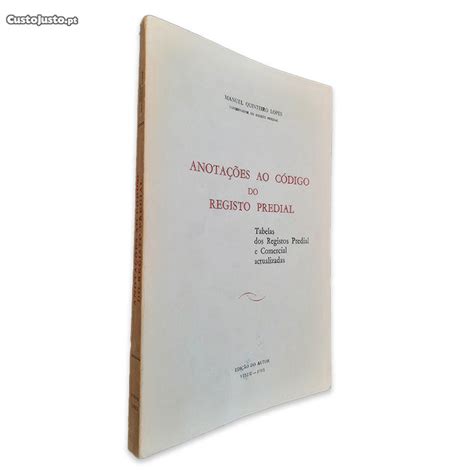 Anotações Ao Código Do Registo Predial Manuel Quinteiro Lopes