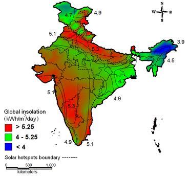 Hotspots Of Solar Potential In India