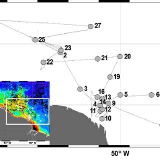 Cruise Track Showing Underway Sampling Track And CTD Station Positions