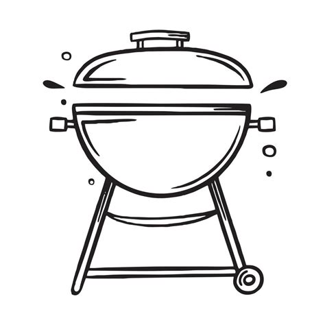 Barbecue Grill Hand Drawn Restaurants Cooking Doodle Vector