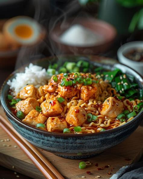 Premium Photo Mouth Watering Photo Of Spicy Ramen On A Bowl