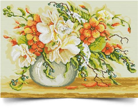 Цветочная гармония. Часть 6 | Cross stitch landscape, Counted cross ...