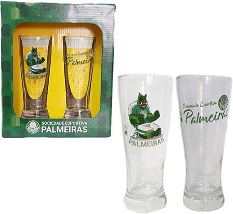 KIT 2 COPOS LAGER 300 ML Palmeiras C 2 Licenciado Oficial All Mix