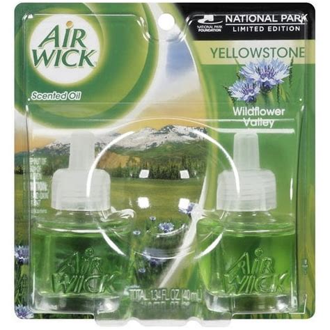 Air Wick Scented Oil Air Freshener Refill Yellowstone Wildflower Valley Scent 067 Pack Of 2