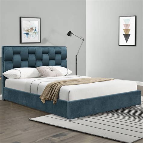 Brooklyn Blue Plush Velvet 3 Piece Bedroom Furniture Set Wilko