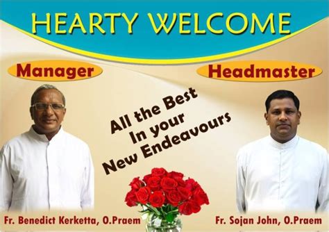 A HEARTY WELCOME TO OUR DEAR MANAGER AND HEADMASTER | Cardinal Gracias ...