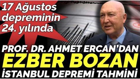 A Ustos Depreminin Y L Nda Prof Dr Ahmet Ercandan Ezber