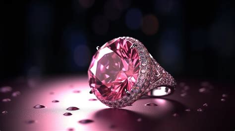 Diamond Ring Pink With Diamonds And Dust Backgrounds PSD Free