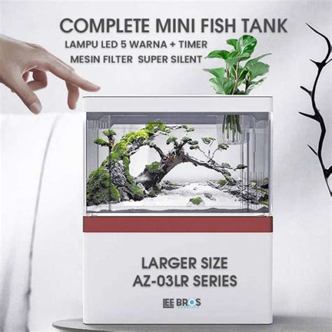 Promo Aquarium Mini Lengkap Dengan Filter Lampu LED Aquarium