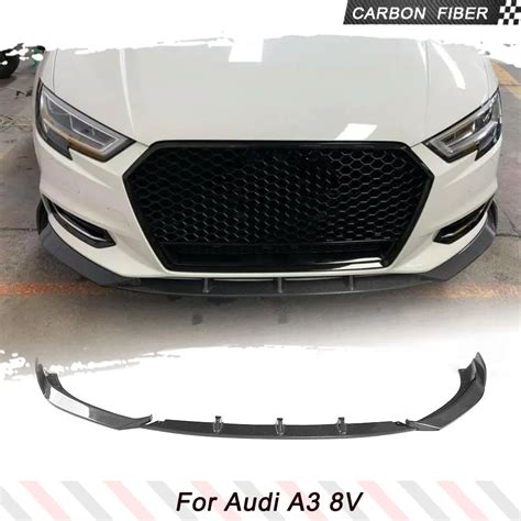 Carbon Fiber FRP Black Car Front Lip Body Kits For Audi A3 8V Sedan