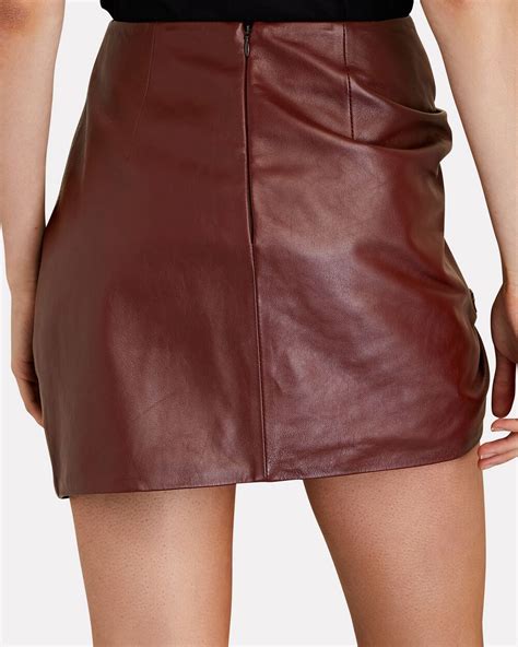 The Mannei Kos Ruched Leather Mini Skirt Intermix®