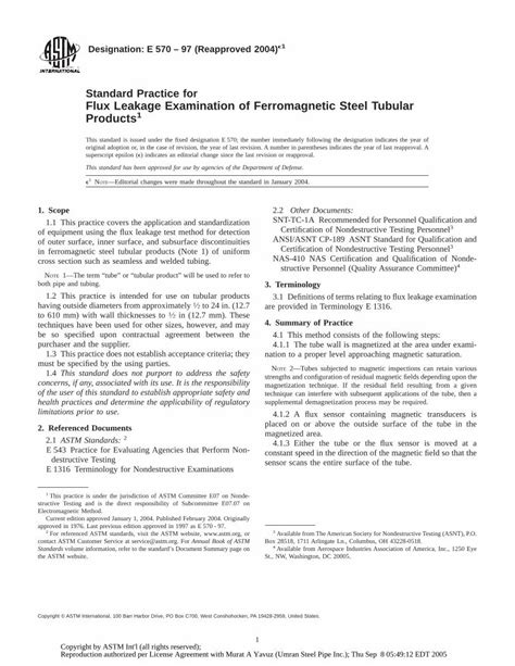 PDF Astm E 570 1997 Reapproved 2004 Standard Practice For