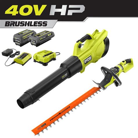 RYOBI 40V HP Whisper Series 155 MPH 600 CFM Cordless Leaf Blower and 26 ...