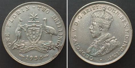 Australien Australia Florin George V Silver Au Ma Shops